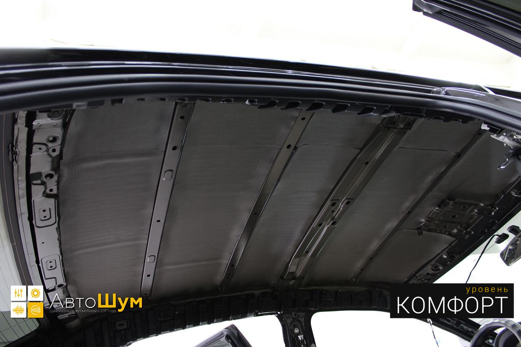 Шумо и теплоизоляция крыши Тойоты Короллы.